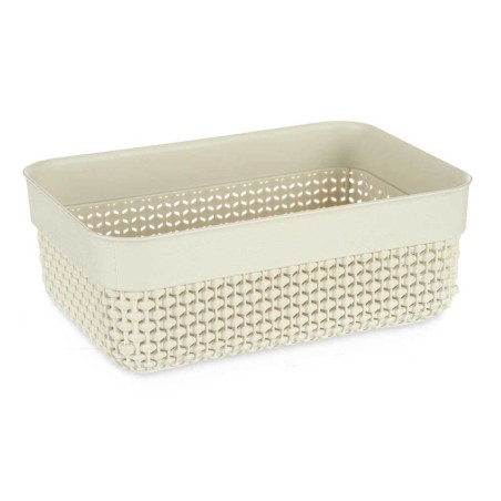 Cesta almacenaje beige 23,5x16,5x9cm