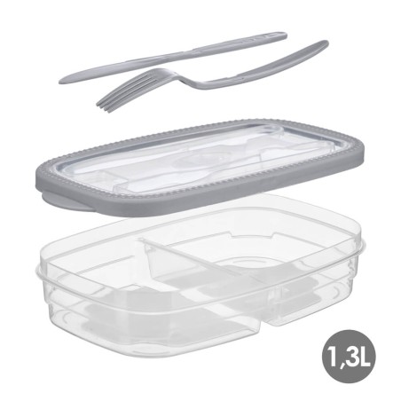 Fiambrera con cubiertos