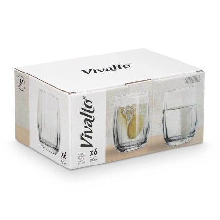 6 vasos de agua rayas 380ml