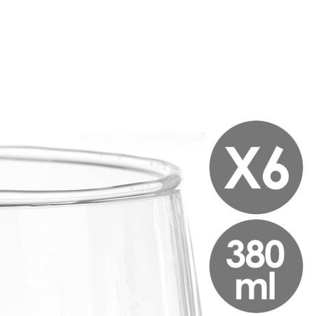 6 vasos de agua rayas 380ml