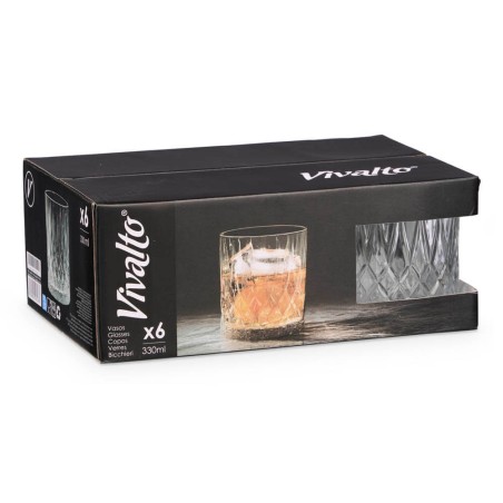 6 vasos whisky rombos 330ml