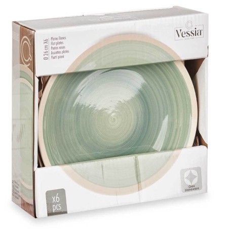 6 platos llanos verdes 26,5cm