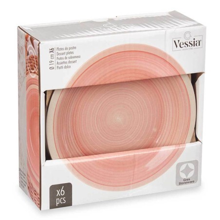 6 platos postre rosa