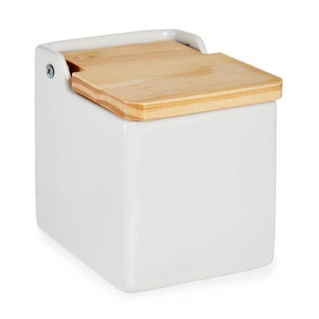 Salero blanco bambú