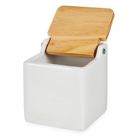 Salero blanco bambú