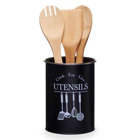 PORTA UTENSILIOS METAL NEGRO