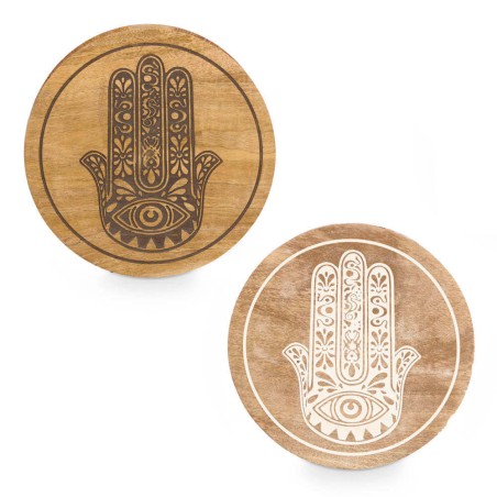 Caja decorada redonda Hamsa