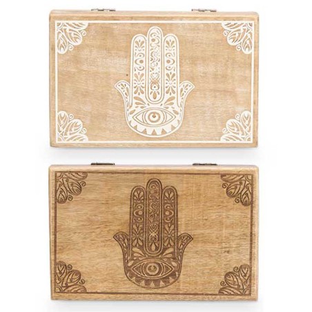 Caja decorada Hamsa 13x21cm