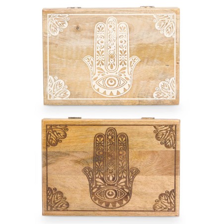 Caja decorada Hamsa 17x25cm