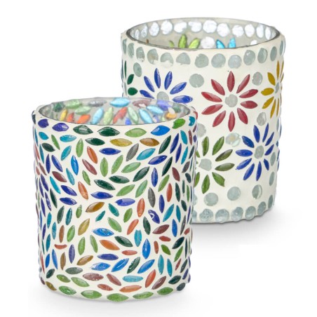 Portavelas vaso flores