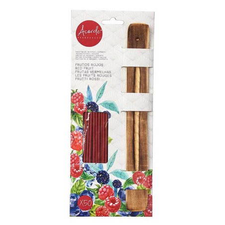 50 varillas incienso frutos rojos + soporte
