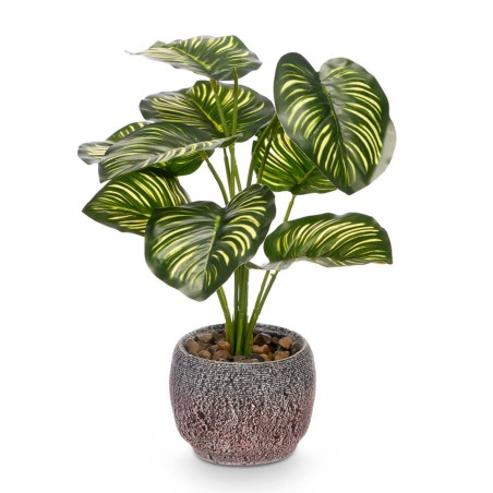 Planta artificial hojas bicolor