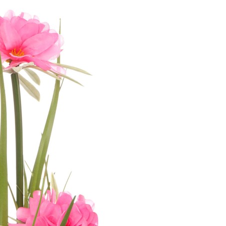 Flores artificiales en maceta