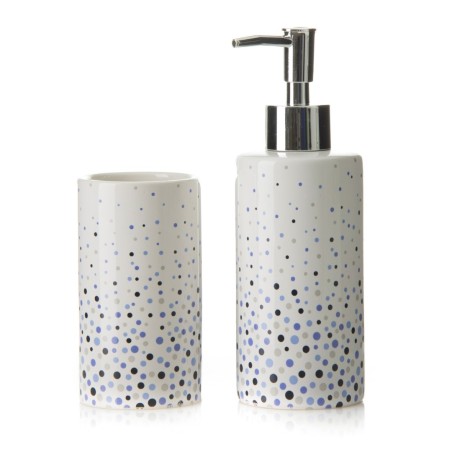 SET DE BAÑO 2P DOTS BLUE