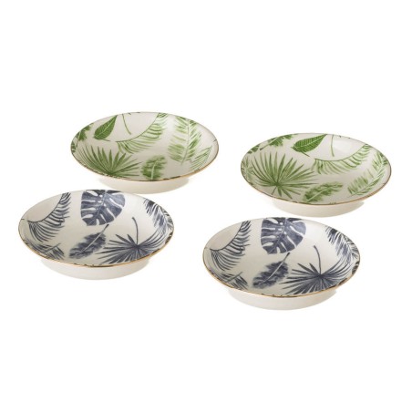 PLATO REDONDO PORCELANA HOJAS