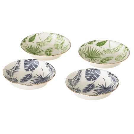 PLATO REDONDO PORCELANA HOJAS