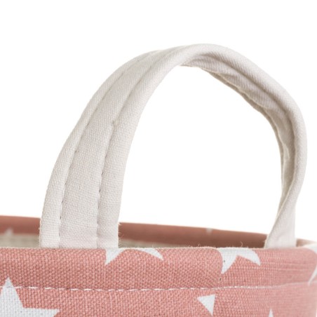 CESTA ALMACENAJE ESTRELLAS ROSAS 32X25