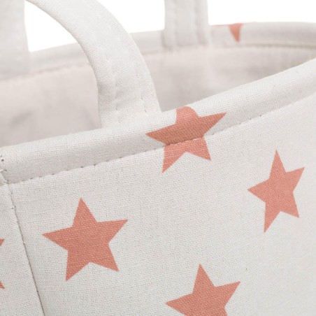 CESTA ALMACENAJE ESTRELLAS ROSAS 32X25