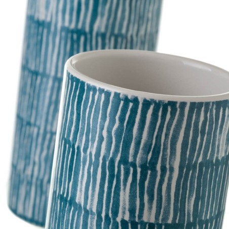 JUEGO DE BAÑO LÍNEAS AZUL