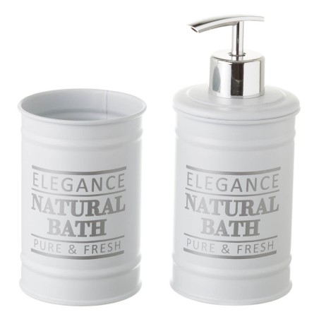 JUEGO DE BAÑO - METAL BLANCO