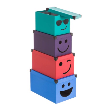 CAJA DE CARTÓN SMILE AZUL 38,3X24,3X21,6CM