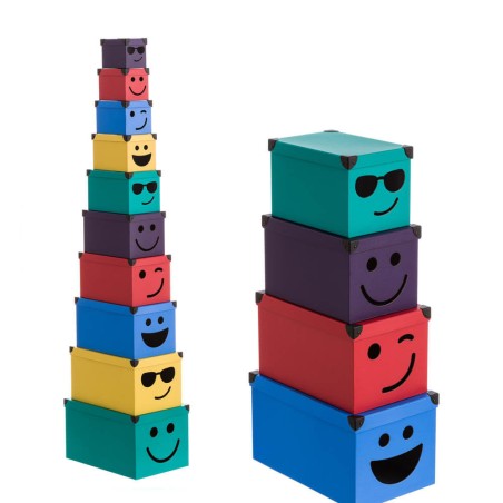 CAJA DE CARTÓN SMILE AZUL 38,3X24,3X21,6CM