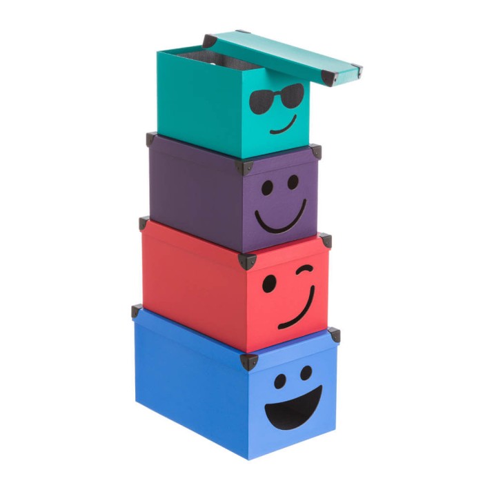 CAJA SMILE AMARILLA DE CARTON 42,3X27,3X23CM