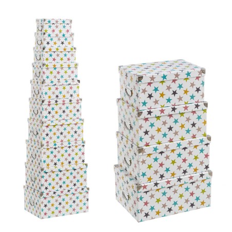 CAJA DE CARTÓN ESTRELLAS 38X28X18