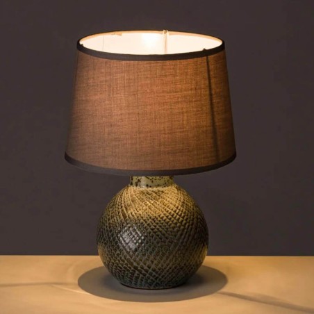 LAMPARA DE MESA GRIS 20CM CERAMICA