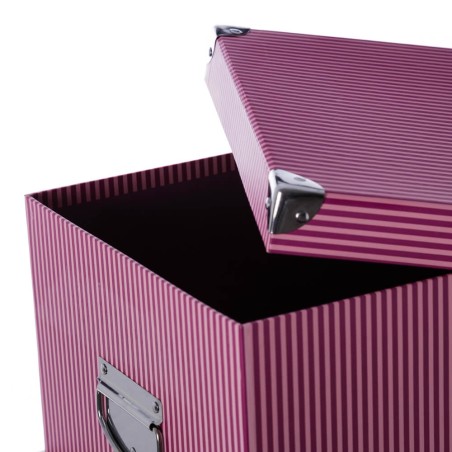 Caja almacenaje cartón granate 30x20x13cm