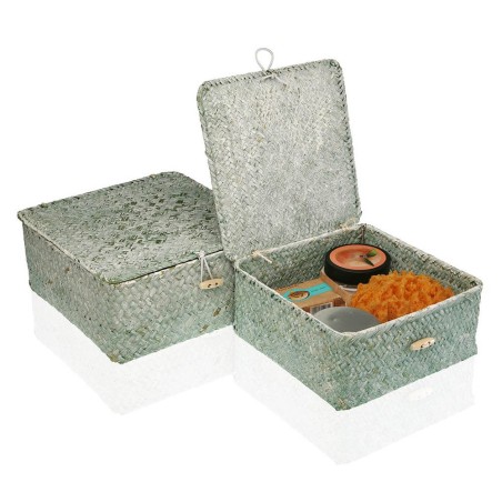 Cesto con tapa - Verde 20x10cm