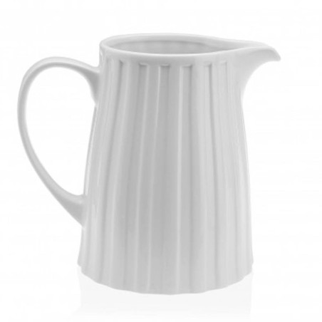 LECHERA  PORCELANA BLANCA 590ML ESTRIAS