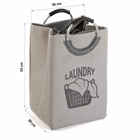 CESTO ROPA USADA - LAUNDRY GRIS ASAS