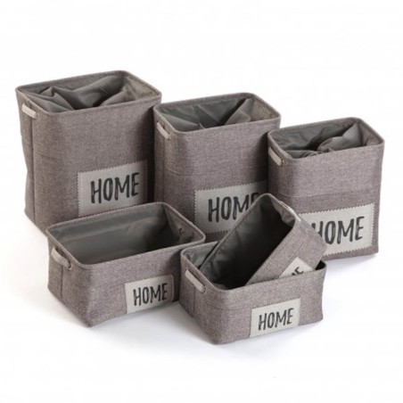 CESTO RECTANGULAR GRIS - 32X22X15,5CM