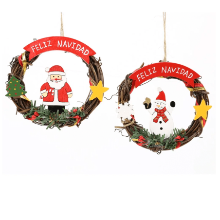 CORONA FELIZ NAVIDAD 10CM