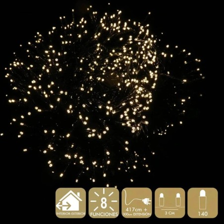 140 LUCES DE NAVIDAD - LED CALIDO 8 FUNCIONES