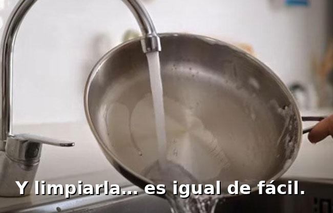 limpiar una sarten de acero